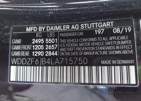2020 Mercedes-Benz E 450 4Matic from USA, damaged, VIN WDDZF6JB4LA715750